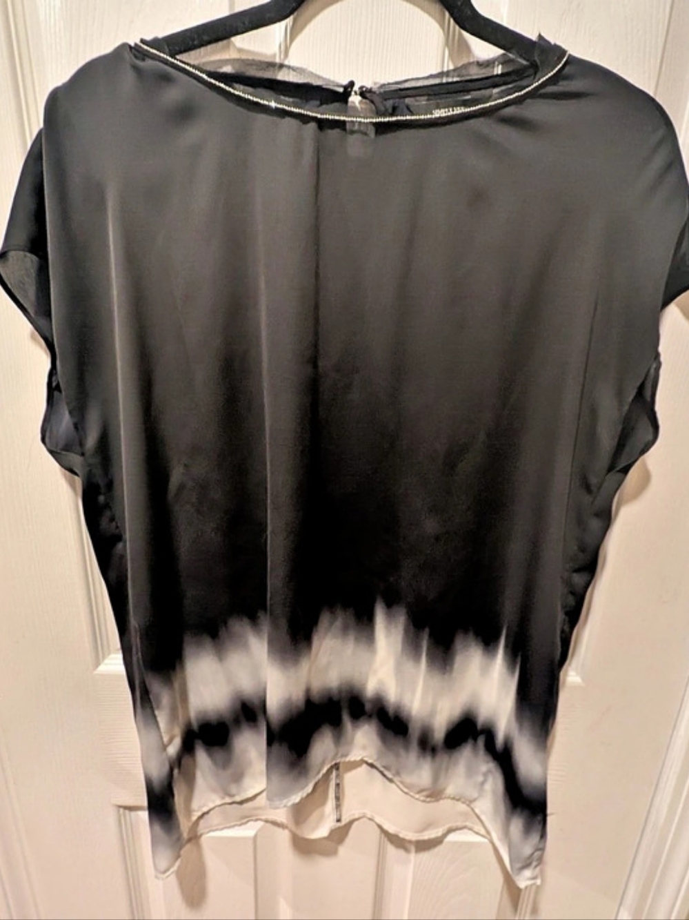 Simply Vera Wang Black & White Tie-Dye Blouse
